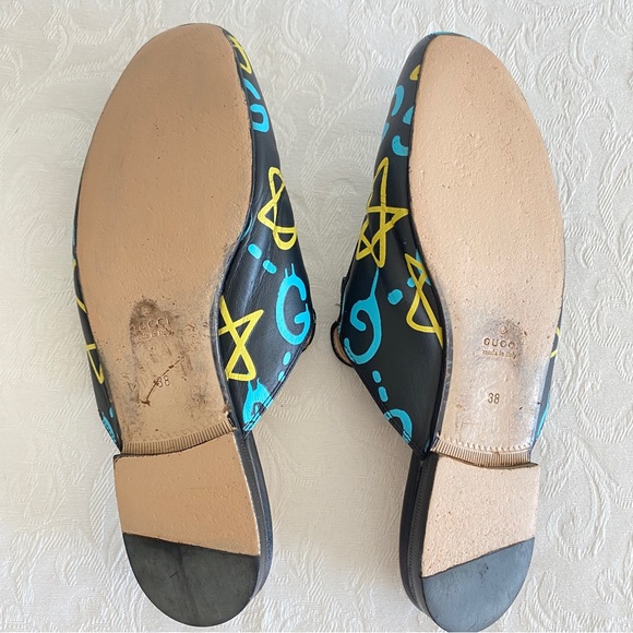GUCCI Princetown horsebit Stars GG Slipper Mules Loafer - Picture 7 of 13